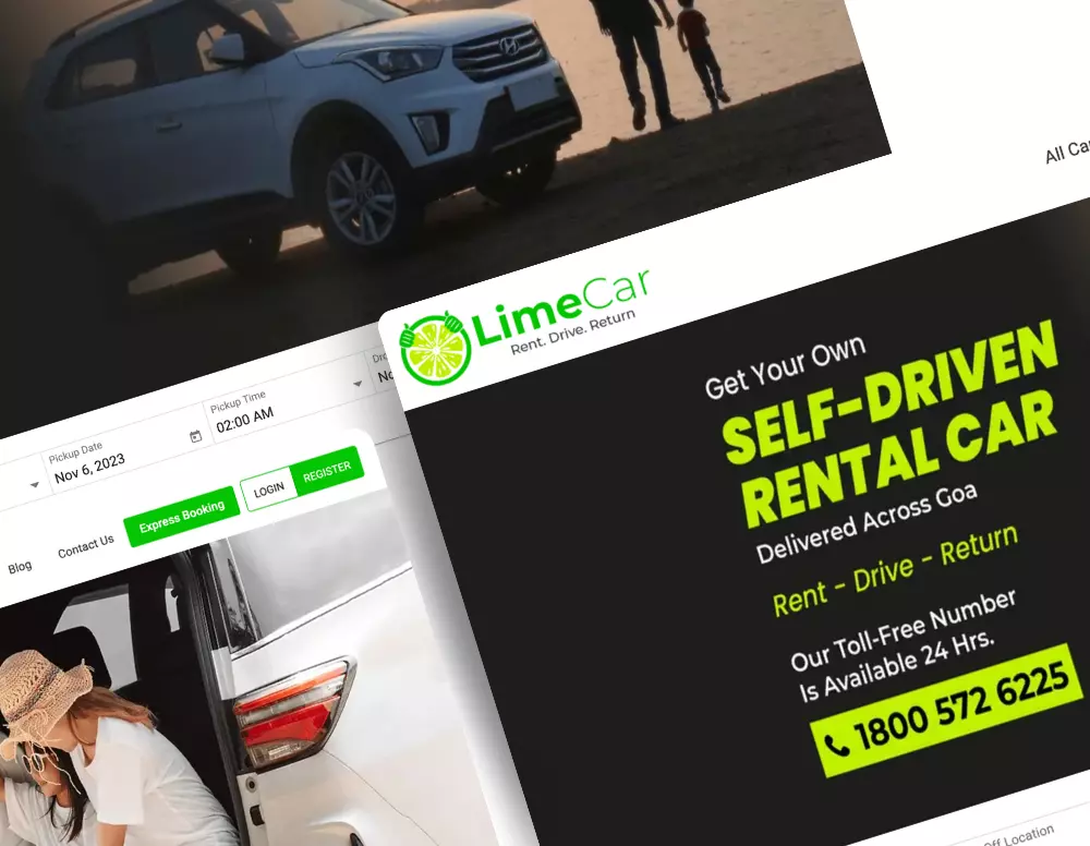 Car Rental Website Design by Kickass Web Design Agency Goa